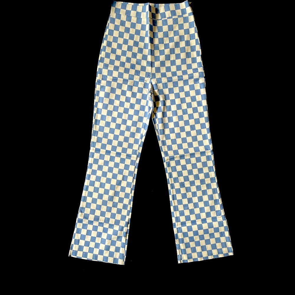 Checkered pants 🦋 blue and white